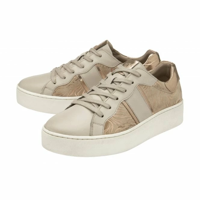 Nude & Metallic-Print Leather Simone Casual Trainers | Stressless By Lotus 4 Nude & Metallic-Print Leather Simone Casual Trainers | Stressless By Lotus - Image 2