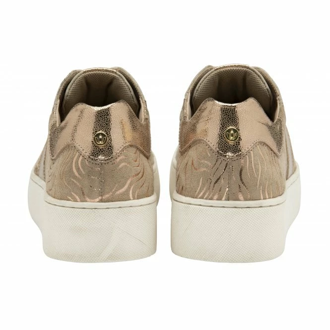 Nude & Metallic-Print Leather Simone Casual Trainers | Stressless By Lotus 5 Nude & Metallic-Print Leather Simone Casual Trainers | Stressless By Lotus - Image 3