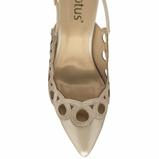 Nude & Snake-Print Debbie Slingback Court Shoes | Lotus 6 Nude & Snake-Print Debbie Slingback Court Shoes | Lotus - Image 4