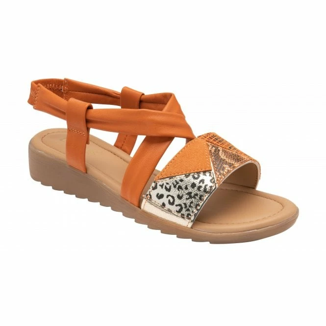 Orange Leather Evette Open-Toe Sandals | Lotus 3 Orange Leather Evette Open-Toe Sandals | Lotus