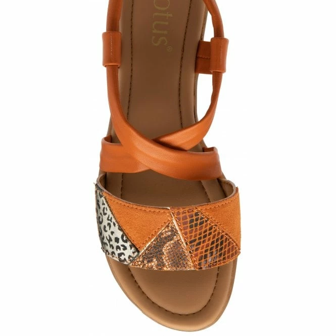 Orange Leather Evette Open-Toe Sandals | Lotus 6 Orange Leather Evette Open-Toe Sandals | Lotus - Image 4