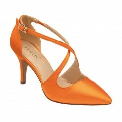 Orange Satin Willow Court Shoes | Lotus