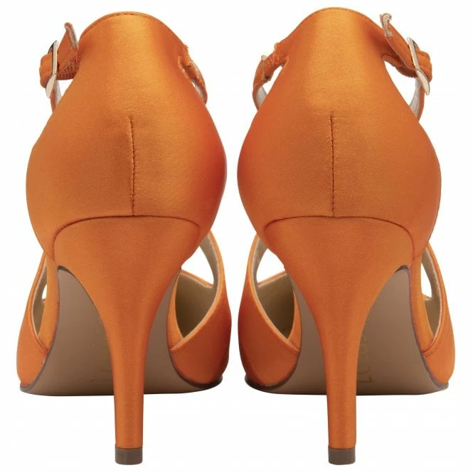 Orange Satin Willow Court Shoes | Lotus 5 Orange Satin Willow Court Shoes | Lotus - Image 3