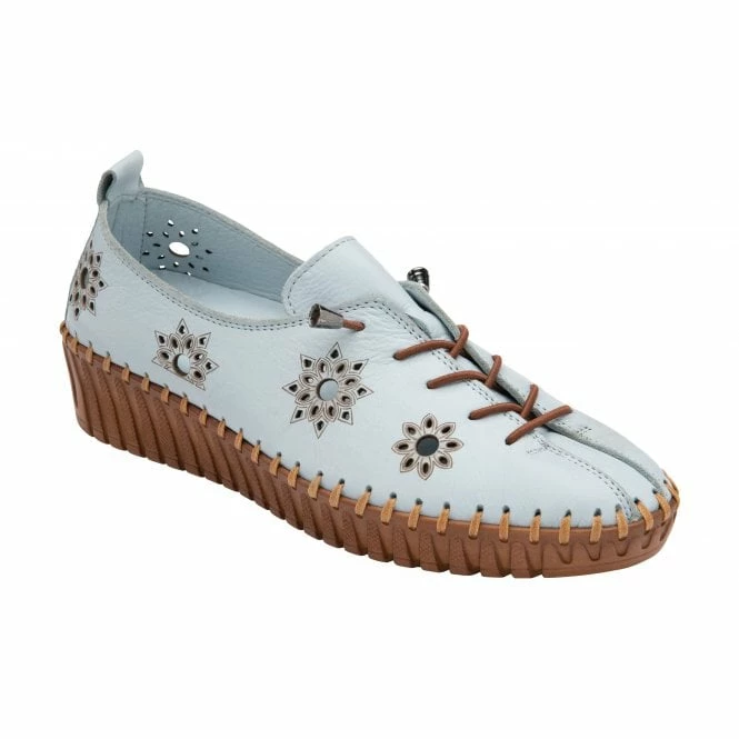 Pale Blue Leather Kristen Slip-On Shoes | Lotus 3 Pale Blue Leather Kristen Slip-On Shoes | Lotus