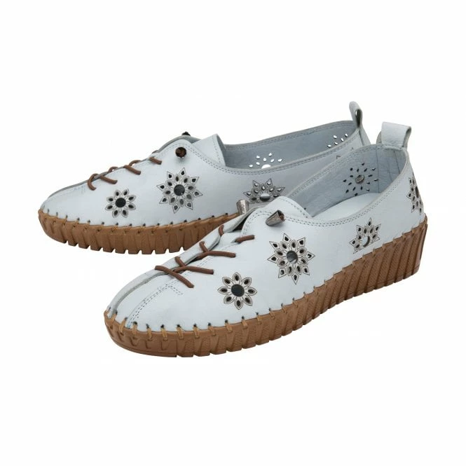 Pale Blue Leather Kristen Slip-On Shoes | Lotus 4 Pale Blue Leather Kristen Slip-On Shoes | Lotus - Image 2