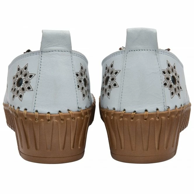 Pale Blue Leather Kristen Slip-On Shoes | Lotus 5 Pale Blue Leather Kristen Slip-On Shoes | Lotus - Image 3