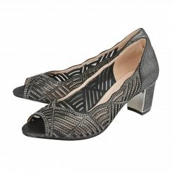 Lotus Shop -Lotus Shop pewter diamante immy open toe shoes lotus p12574 28674 medium
