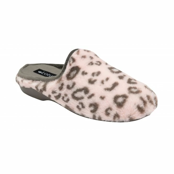 Pink Leopard-Print Cara Mule Slippers | Lotus 3 Pink Leopard-Print Cara Mule Slippers | Lotus