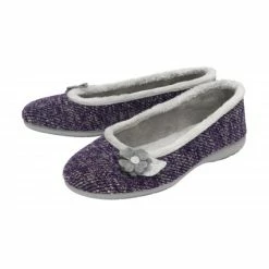 Purple Textile Shauna Ballerina Slippers | Lotus -Lotus Shop purple textile shauna ballerina slippers lotus p13518 32401 medium
