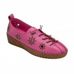 Raspberry Leather Kristen Slip-On Shoes | Lotus