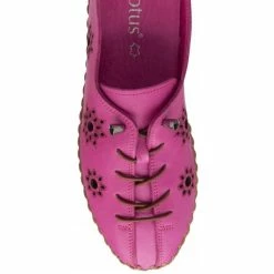 Raspberry Leather Kristen Slip-On Shoes | Lotus -Lotus Shop raspberry leather kristen slip on shoes lotus p13746 33272 medium