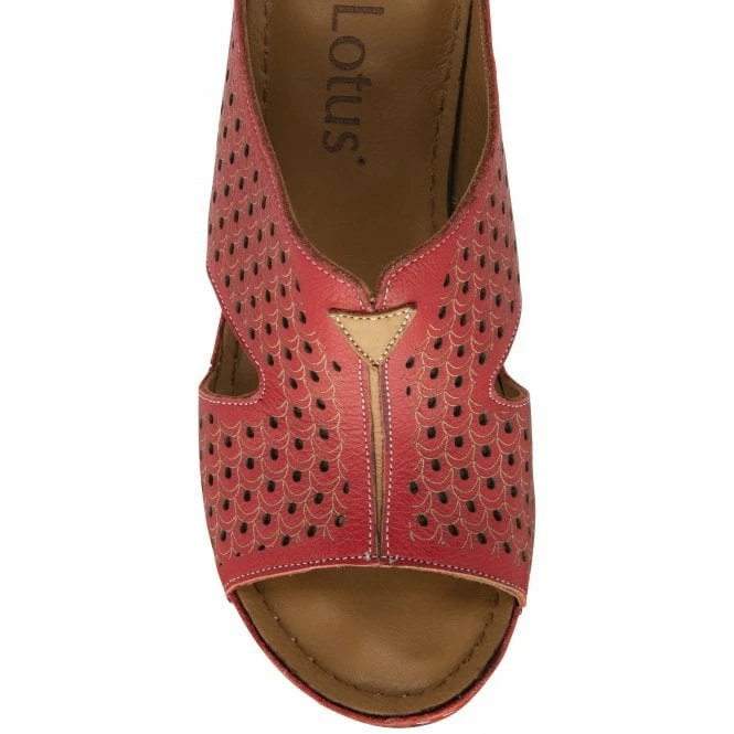 Red Leather Genevieve Mule Sandals | Lotus 6 Red Leather Genevieve Mule Sandals | Lotus - Image 4