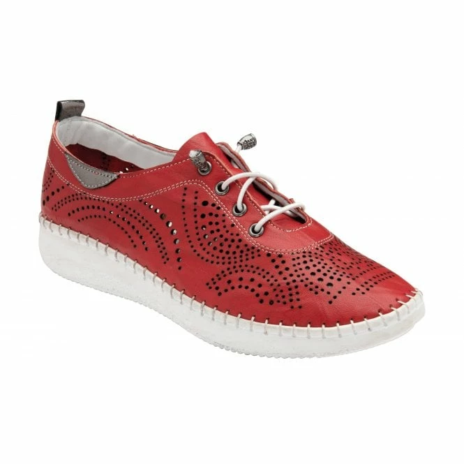 Red Leather Katya Casual Shoes | Lotus 3 Red Leather Katya Casual Shoes | Lotus