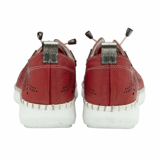 Red Leather Katya Casual Shoes | Lotus 5 Red Leather Katya Casual Shoes | Lotus - Image 3