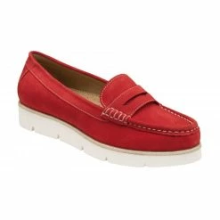 Red Suede Asher Loafers | Lotus