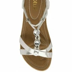 Silver Bettina Flat Open-Toe Sandals | Lotus 9 Silver Bettina Flat Open-Toe Sandals | Lotus -Lotus Shop silver bettina flat open toe sandals lotus p13581 32728 medium
