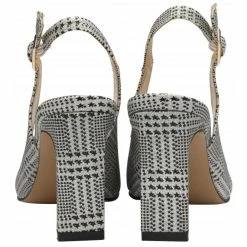Silver Check Print Oti Slingback Court Shoes | Lotus -Lotus Shop silver check print oti slingback court shoes lotus p13768 33223 medium