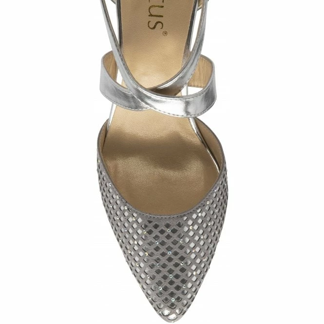 Silver & Diamante Sophia Court Shoes | Lotus 6 Silver & Diamante Sophia Court Shoes | Lotus - Image 4