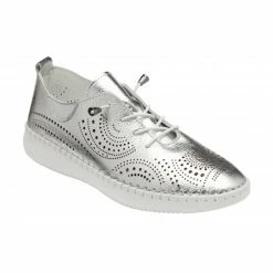Silver Leather Katya Casual Shoes | Lotus