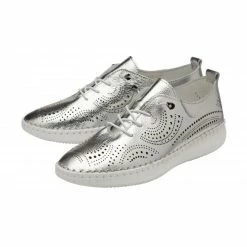 Silver Leather Katya Casual Shoes | Lotus -Lotus Shop silver leather katya casual shoes lotus p13696 33295 medium