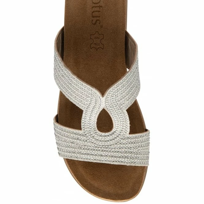 Silver Nadya Open-Toe Mule Sandals | Lotus 6 Silver Nadya Open-Toe Mule Sandals | Lotus - Image 4