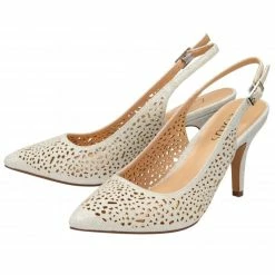 Silver Textile Lyla Slingback Court Shoes | Lotus -Lotus Shop silver textile lyla slingback court shoes lotus p12918 30256 medium