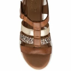 Tan & Leopard-Print Leather Shiloh Open-Toe Sandals | Stressless By Lotus -Lotus Shop tan leopard print leather shiloh open toe sandals stressless by lotus p13685 32816 medium