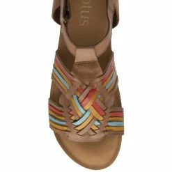 Tan Multi-Leather Cairnes Open-Toe Flatform Sandals | Lotus -Lotus Shop tan multi leather cairnes open toe flatform sandals lotus p13583 32744 medium