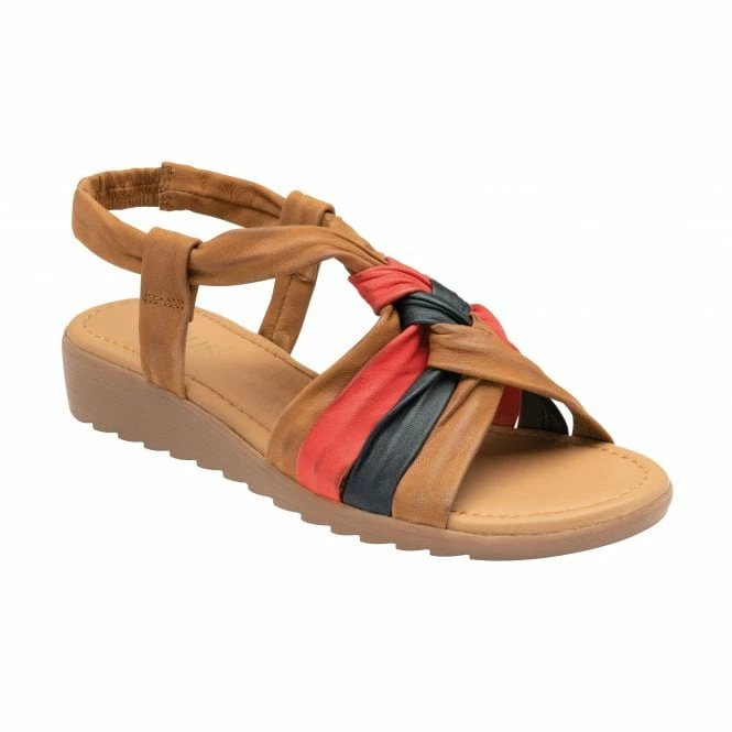 Tan Multi-Leather Ember Wedge Sandals | Lotus 3 Tan Multi-Leather Ember Wedge Sandals | Lotus