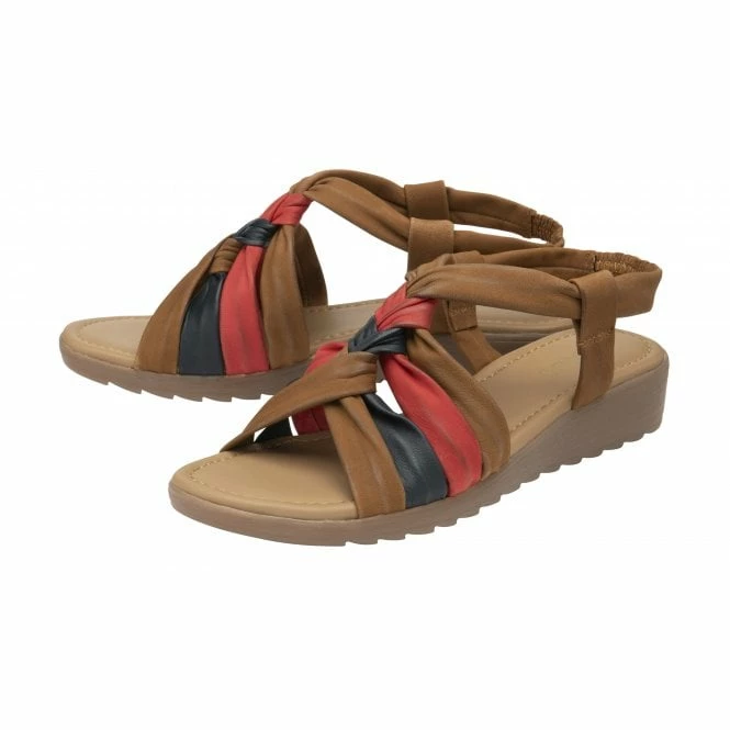 Tan Multi-Leather Ember Wedge Sandals | Lotus 4 Tan Multi-Leather Ember Wedge Sandals | Lotus - Image 2