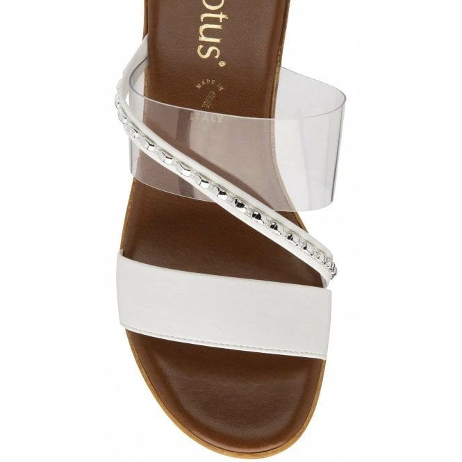White Alma Mule Wedge Sandals | Lotus 6 White Alma Mule Wedge Sandals | Lotus - Image 4