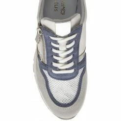 White & Blue Leather Sammie Casual Trainers | Stressless By Lotus -Lotus Shop white blue leather sammie casual trainers stressless by lotus p13728 33080 medium