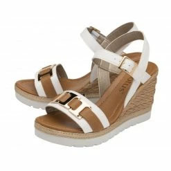 Lotus Shop -Lotus Shop white carina open toe wedge sandals lotus p13596 32838 medium
