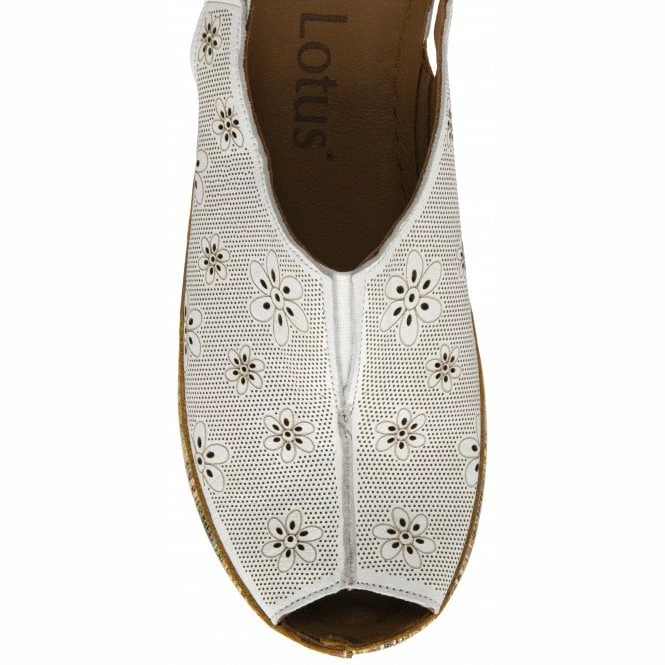 White Leather Deniz Wedge Shoes | Lotus 6 White Leather Deniz Wedge Shoes | Lotus - Image 4