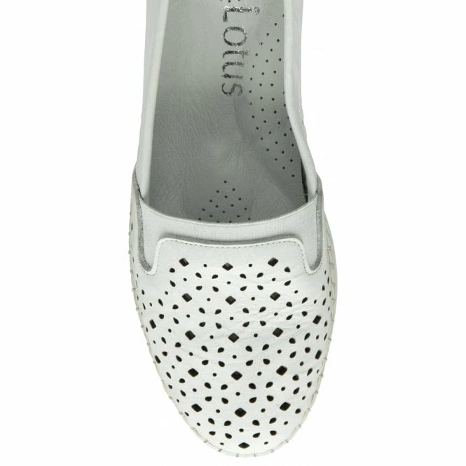 White Leather Francesca Slip-On Shoes | Lotus 6 White Leather Francesca Slip-On Shoes | Lotus - Image 4