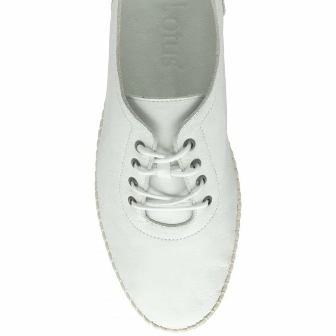 White Leather Juliana Lace-Up Shoes | Lotus 6 White Leather Juliana Lace-Up Shoes | Lotus - Image 4