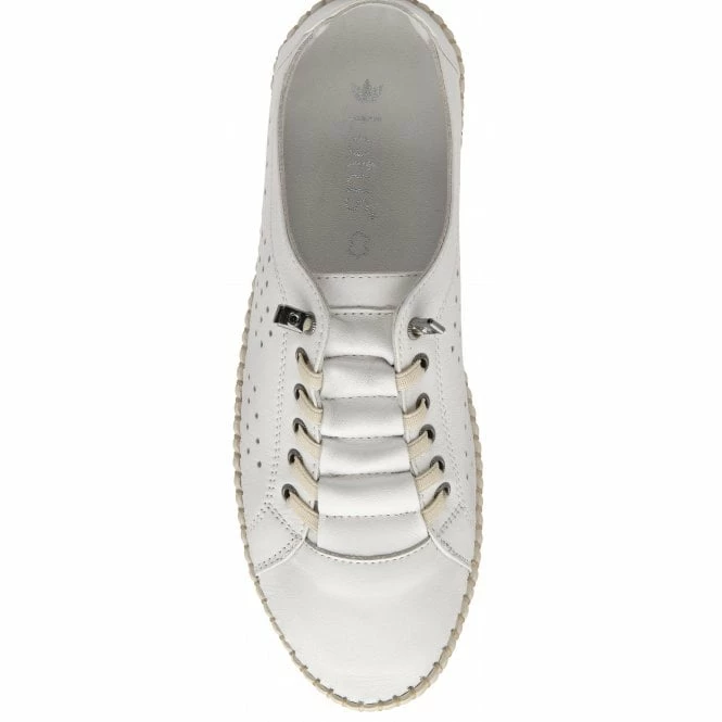 White Leather Kamari Casual Shoes | Lotus 6 White Leather Kamari Casual Shoes | Lotus - Image 4
