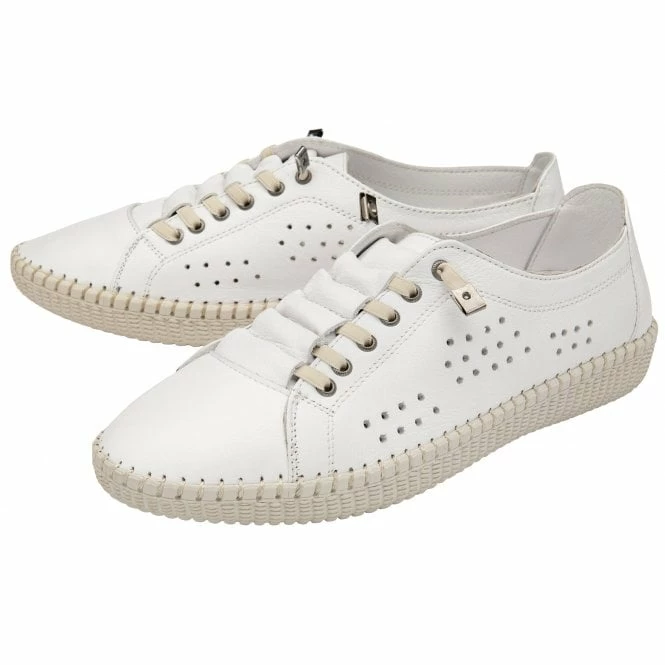 White Leather Kamari Casual Shoes | Lotus 4 White Leather Kamari Casual Shoes | Lotus - Image 2