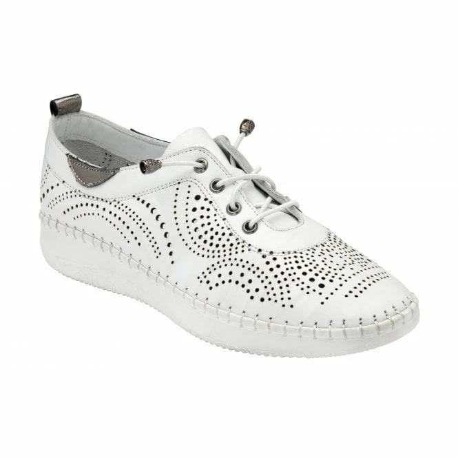 White Leather Katya Casual Shoes | Lotus 3 White Leather Katya Casual Shoes | Lotus