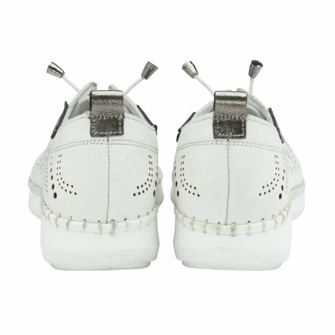 White Leather Katya Casual Shoes | Lotus 5 White Leather Katya Casual Shoes | Lotus - Image 3