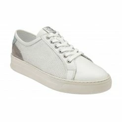 White Leather Sylvia Lace-Up Trainers | Stressless By Lotus