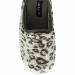 White Leopard-Print Cara Mule Slippers | Lotus -Lotus Shop white leopard print cara mule slippers lotus p13138 30985 medium