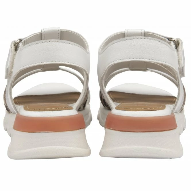White & Leopard-Print Leather Shiloh Open-Toe Sandals | Stressless By Lotus 5 White & Leopard-Print Leather Shiloh Open-Toe Sandals | Stressless By Lotus - Image 3