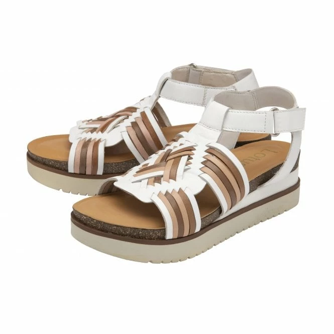 White Multi-Leather Cairnes Open-Toe Flatform Sandals | Lotus 4 White Multi-Leather Cairnes Open-Toe Flatform Sandals | Lotus - Image 2