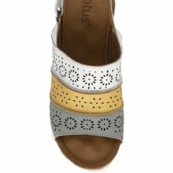 White Multi-Leather Neylan Wedge Sandals | Lotus -Lotus Shop white multi leather neylan wedge sandals lotus p13585 32760 medium